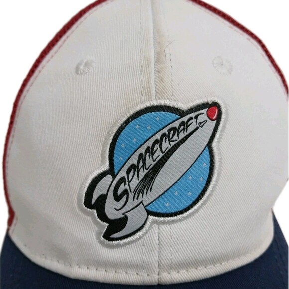 Spaceships SpaceCraft Cap Hat Red White Blue Snapback Trucker Mesh - Picture 2 of 7